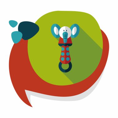 Bebek çıngırağı uzun gölge, eps 10 düz simgesiyle