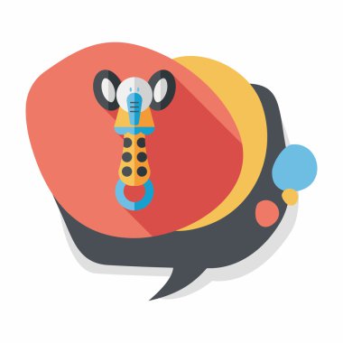 Bebek çıngırağı uzun gölge, eps 10 düz simgesiyle