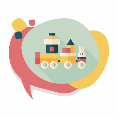 Tren oyuncak uzun gölge, eps10 düz simgesiyle