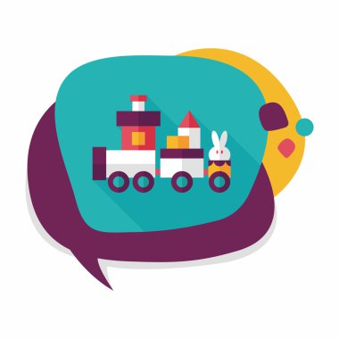 Tren oyuncak uzun gölge, eps10 düz simgesiyle