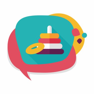 Piramit oyuncak düz simgesi ile uzun gölge, eps10