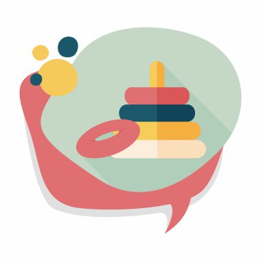 Piramit oyuncak düz simgesi ile uzun gölge, eps10