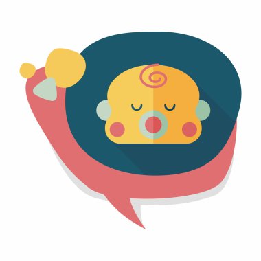 bebek çocuk düz simgesi ile uzun gölge, eps10