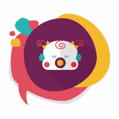 Bebek gril düz simgesi ile uzun gölge, esp10