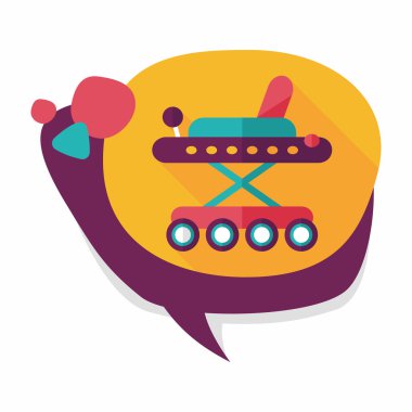 bebeğim walker düz simgesi ile uzun gölge, eps10