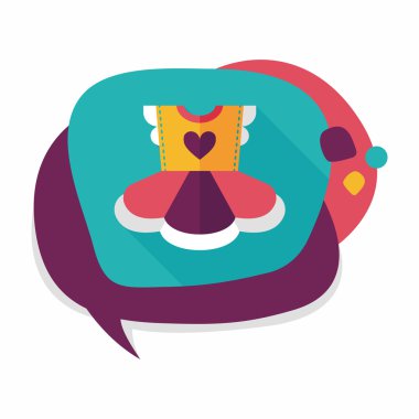 Çocuk elbise düz simgesi ile uzun gölge, eps10