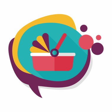 Bebek beşik yatak düz simgesiyle uzun gölge, eps10