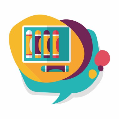 boya kalemi ile uzun gölge, eps10 düz simgesi