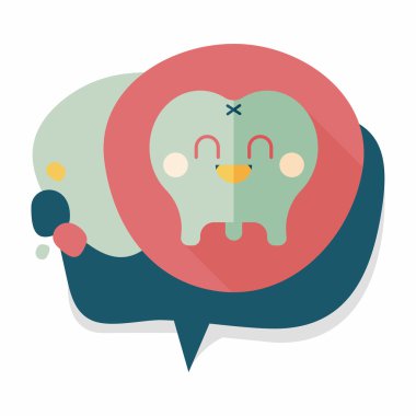 Uzun gölgeler, eps10 ile diş düz stil simgesi