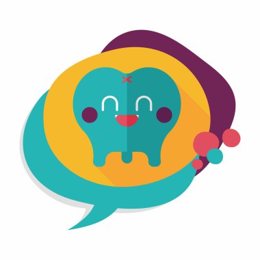 Uzun gölgeler, eps10 ile diş düz stil simgesi