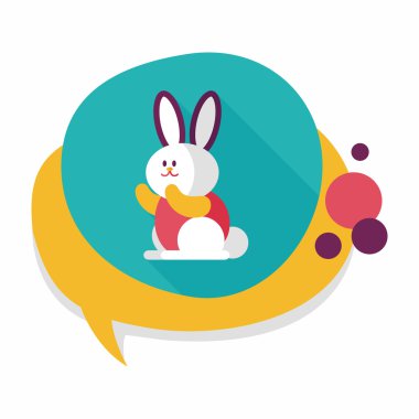 Uzun Gölge, eps 10 ile tavşan düz simgesi