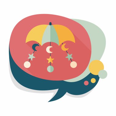 oyuncak uzun gölge, eps 10 düz simgesiyle asılı Bebek karyolası/beşik