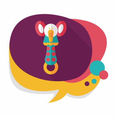 Bebek çıngırağı uzun gölge, eps 10 düz simgesiyle