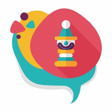 Piramit oyuncak düz simgesi ile uzun gölge, eps10