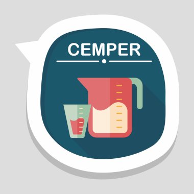 Uzun Gölge, eps10 Kupası düz simgesiyle ölçme mutfak eşyaları