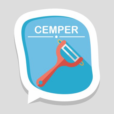 Uzun Gölge, eps10 ile mutfak eşyaları Soyucu düz simgesi