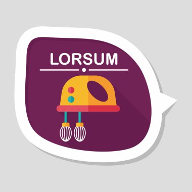 Uzun Gölge, eps10 ile mutfak eşyaları elektronik çırpıcı düz simgesi