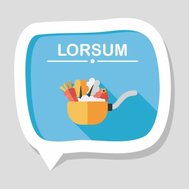 Uzun Gölge, eps10 ile mutfak eşyaları pot düz simgesi