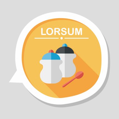 Uzun Gölge, eps10 ile mutfak eşyaları biber şişe düz simgesi