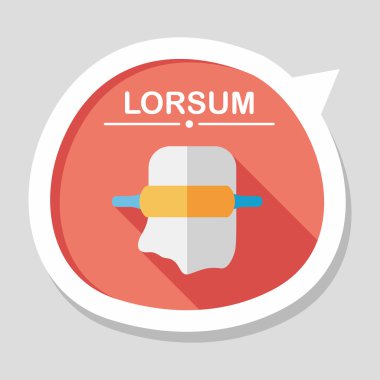 Uzun Gölge, eps10 ile mutfak eşyaları oklava düz simgesi