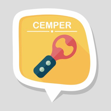 Uzun Gölge, eps10 mutfak eşyaları tirbuşon düz simgesiyle