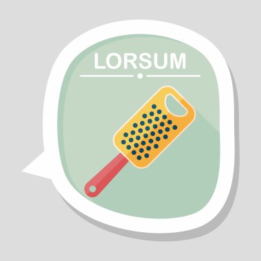 Uzun Gölge, eps10 ile mutfak eşyaları rende düz simgesi