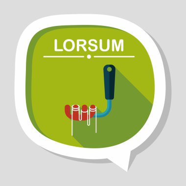 Uzun Gölge, eps10 ile mutfak eşyaları spagetti kaşığı düz simgesi