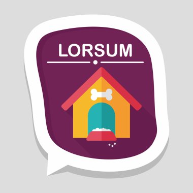 Uzun Gölge, eps10 ile evde beslenen hayvan köpek evi düz simgesi