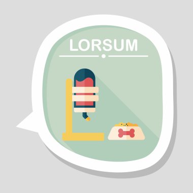 Evde beslenen hayvan su içme uzun gölge, eps10 ile düz simgesi