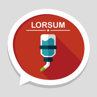 Evde beslenen hayvan su şişe uzun gölge, eps10 düz simgesiyle içme