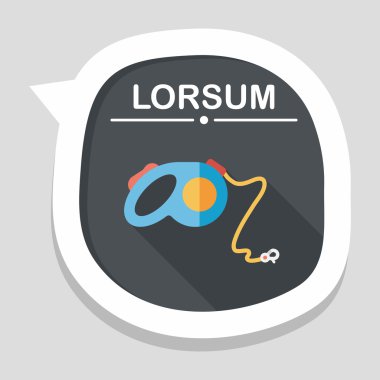 Evcil köpek uzun gölgeli düz simge, eps10