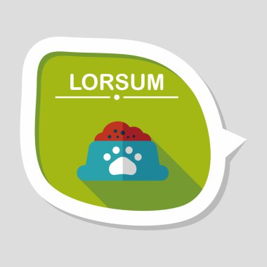 Uzun Gölge, eps10 ile evde beslenen hayvan köpek gıda düz simgesi