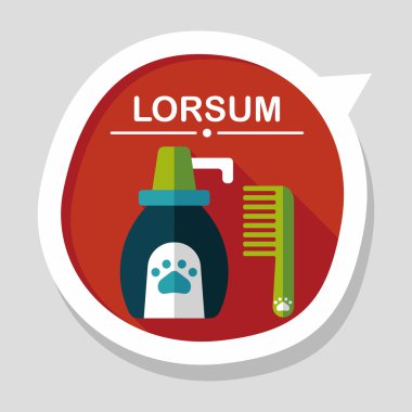 Uzun Gölge, eps10 ile evde beslenen hayvan şampuan düz simgesi