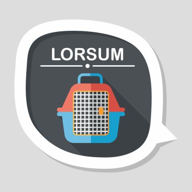 Uzun Gölge, eps10 ile evde beslenen hayvan seyahat kafes düz simgesi