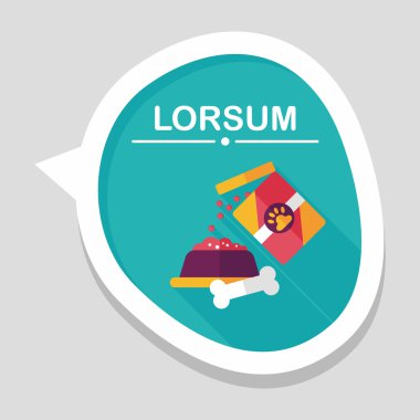 Uzun Gölge, eps10 ile evde beslenen hayvan köpek gıda düz simgesi