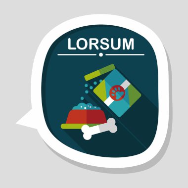 Uzun Gölge, eps10 ile evde beslenen hayvan köpek gıda düz simgesi