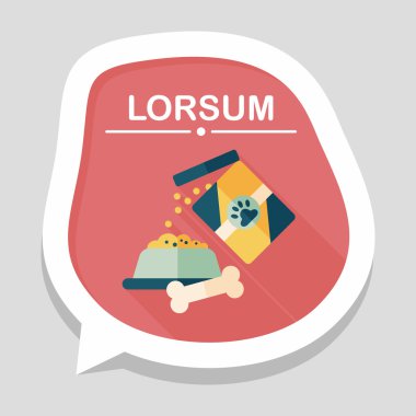 Uzun Gölge, eps10 ile evde beslenen hayvan köpek gıda düz simgesi