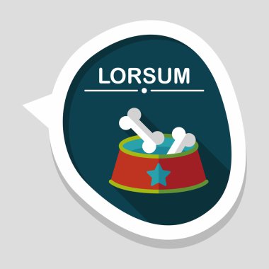 Uzun Gölge, eps10 ile evde beslenen hayvan kemik düz simgesi