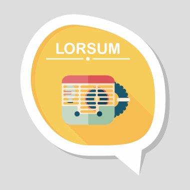 Evde beslenen hayvan fare kafesi düz simgesi ile uzun gölge, eps10