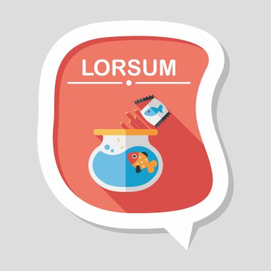 Uzun Gölge, eps10 ile evde beslenen hayvan balık düz simgesi