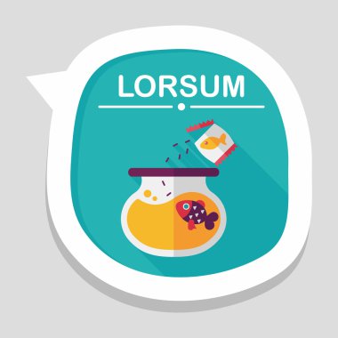 Uzun Gölge, eps10 ile evde beslenen hayvan balık düz simgesi