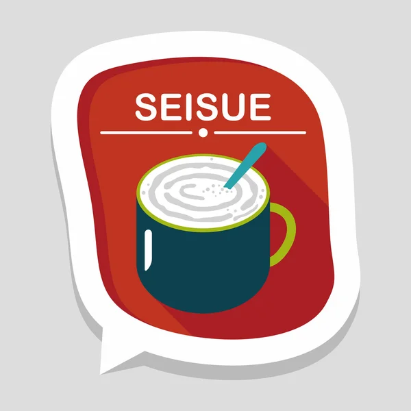Café latte ícone de arte plana com sombra longa, eps10 — Vetor de Stock