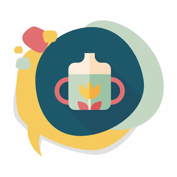 Baby bottle flat icon with long shadow, EPS 10 — стоковый вектор