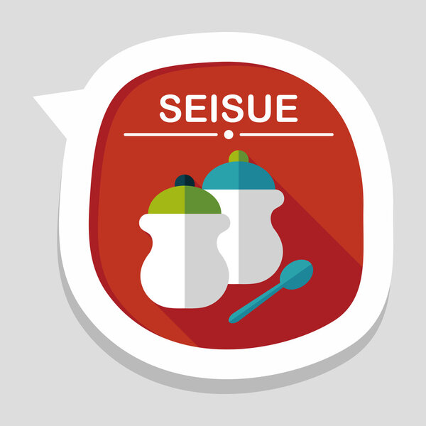 kitchenware pepper bottle flat icon with long shadow,eps10