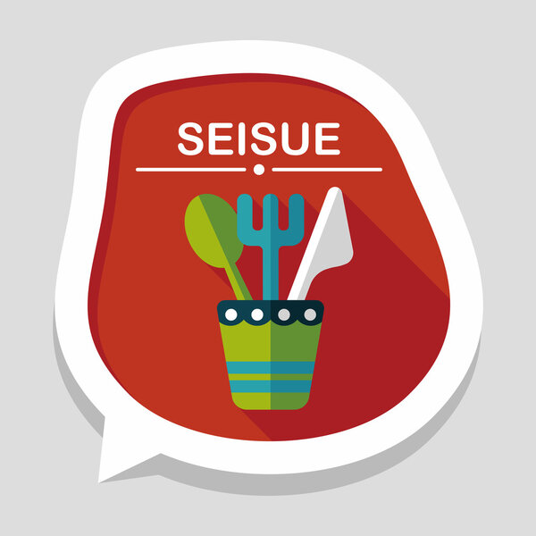 tableware flat icon with long shadow,eps10