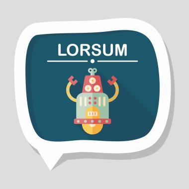 Robot kavramı uzun gölge, eps10 düz simgesiyle