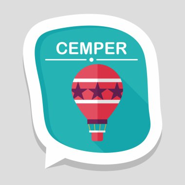 Sıcak hava balonu uzun gölge, eps10 düz simgesiyle