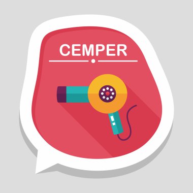 Uzun Gölge, eps10 saç kurutma makinesi düz simgesiyle