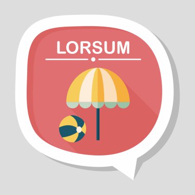 plaj şemsiyesi uzun gölge, eps10 ile topu düz simgesiyle