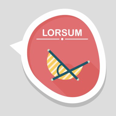 Uzun Gölge, eps10 ile tembel plaj güneş yatak sandalye düz simgesi